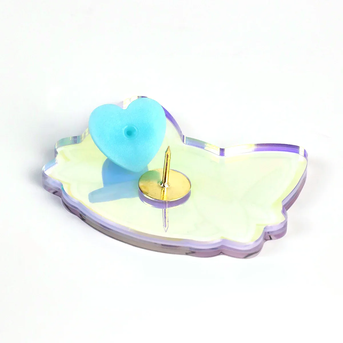 Custom Cold Foil Stamping Holographic Rainbow Acrylic Pins - Image 2